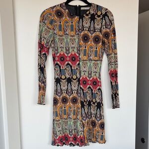 Alice + Olivia Multicolor Long Sleeve Mini Dress